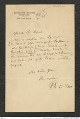 Nachlass Franz Steindachner, Brief von Robert Collett an Franz Steindachner (27.10.1908), Inv.Nr. 84.06, Seite 1